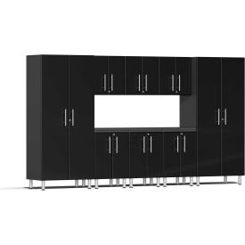 SUBLIME KITCHEN AND GARAGE CABINETS INC UG23091B Ulti-MATE Garage 2 Series 9-Piece Cabinet Set 141" x 21" x 36.5" Black image.