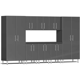 SUBLIME KITCHEN AND GARAGE CABINETS INC UG23091G Ulti-MATE Garage 2 Series 9-Piece Cabinet Set 141" x 21" x 36.5" Gray image.