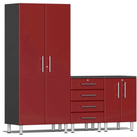 SUBLIME KITCHEN AND GARAGE CABINETS INC UG25030R Ulti-MATE Garage 2 Series 3-Piece Cabinet Set 83" x 21" x 80" Red image.