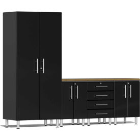 SUBLIME KITCHEN AND GARAGE CABINETS INC UG26052B Ulti-MATE Garage 2 Series 5-Piece Cabinet Set 106.5" x 21" x 80" Black image.