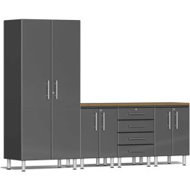 SUBLIME KITCHEN AND GARAGE CABINETS INC UG26052G Ulti-MATE Garage 2 Series 5-Piece Cabinet Set 106.5" x 21" x 80" Gray image.