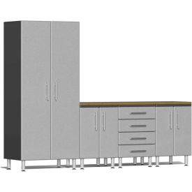 SUBLIME KITCHEN AND GARAGE CABINETS INC UG26052S Ulti-MATE Garage 2 Series 5-Piece Cabinet Set 106.5" x 21" x 80" Silver image.