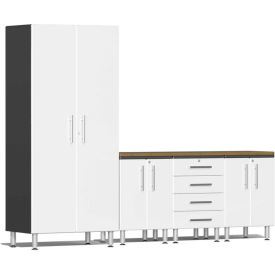 SUBLIME KITCHEN AND GARAGE CABINETS INC UG26052W Ulti-MATE Garage 2 Series 5-Piece Cabinet Set 106.5" x 21" x 80" White image.