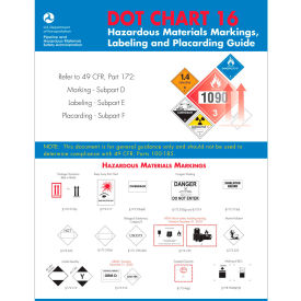 AMERICAN LABELMARK CO. CHART-16 LabelMaster®CHART-16 DOT Chart 16, Coated Paper, 11 x 17 inch image.