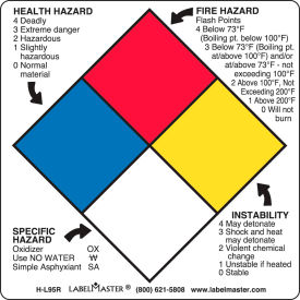 LabelMaster H-L95R NFPA Standard Label, 4 LabelMaster H-L95R NFPA Standard Label, 4