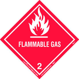 LabelMaster® "Flammable Gas" Paper Label 4"L x 4"W Red/White Roll of 500 