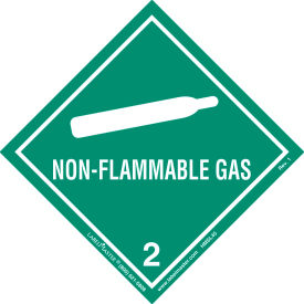 LabelMaster HMSL45 Non-Flammable Gas Label, Worded, PVC-Free Film, 500/Roll
