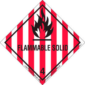 LabelMaster HMSL50 Flammable Solid Label, Worded, PVC-Free Film, 500/Roll