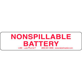 AMERICAN LABELMARK CO. L390 LabelMaster®L390 Nonspillable Battery Label 4.5" x 1.00", Paper, 500/Roll image.
