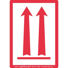 Arrow Up Air Labels, PVC-Free Film, 4"L x 6"W, Red/White, Roll of 500 view 2