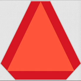LabelMaster® Slow Moving Vehicle Signplastic Sign with Reflector Orange/Red 