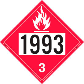 LabelMaster ZRV21993 Flammable Liquid Placard, UN 1993, Rigid Vinyl, 25/Pack LabelMaster ZRV21993 Flammable Liquid Placard, UN 1993, Rigid Vinyl, 25/Pack