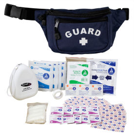 Kemp Usa 10-103-NVY-S1 Kemp USA Hip Pack w/ Guard Logo & First Aid Supply Pack, Navy, 49 Pieces image.