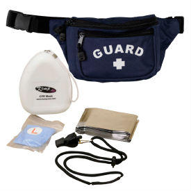 Kemp Usa 10-103-NVY-S2 Kemp USA Hip Pack w/ Guard Logo & Lifeguard Essentials Supply Pack, Navy, 5 Pieces image.