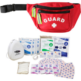 Kemp Usa 10-103-RED-PRE-S1 Kemp USA Premium Hip Pack w/ Guard Logo & First Aid Supply, Red image.