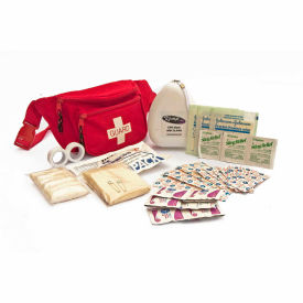 Kemp Usa 10-103-RED-S1 Kemp Fanny Pack Stuffed With CPR Mask/Bandages/Gauze, Red, 10-103-RED-S1 image.