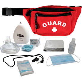 Kemp Usa 10-103-RED-S3 Kemp USA Hip Pack w/ Guard Logo & PPE Supply Pack, Red, 7 Pieces image.
