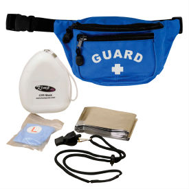 Kemp Usa 10-103-ROY-S2 Kemp USA Hip Pack w/ Guard Logo & Lifeguard Essentials Supply, Royal Blue, 5 Pieces image.