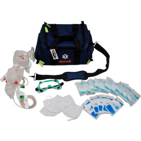 Kemp Usa 10-107-NVY-PPE Kemp USA Maxi Trauma Bag w/ PPE Supply Pack, Navy image.