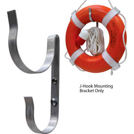 Kemp Usa 10-224 Kemp USA Ring Buoy J-Hook Mounting Bracket, Aluminium, Gray image.