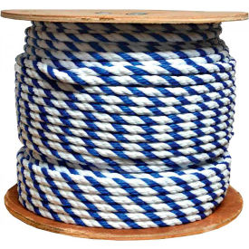 Kemp Usa 10-234-ROY/WHT-1/2 Kemp USA Premium Polypropylene Rope, 7200"L x 1/2"W, Royal Blue/White image.
