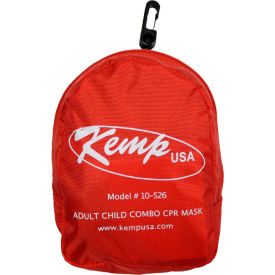 Kemp Usa 10-526 Kemp USA CPR Mask Adult & Child Combo w/ Gloves & Wipe in Soft Case Pouch image.