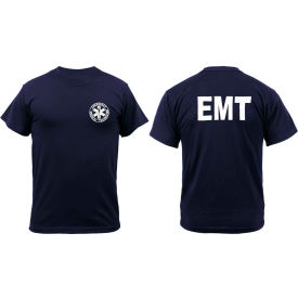 Navy Size Medium EMT Shirt Printed Front And Back view 2