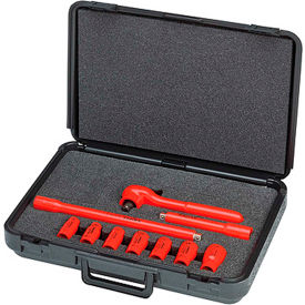 KNIPEX® 98 99 11 S4 10 Pc-1000V Insulated Socket Set 3/8" Drive Metric 