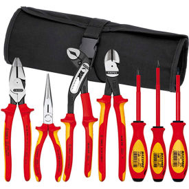 KNIPEX 9K 98 98 26 US 7 Pc Pliers / Screwdriver Insulated Tool Set 1,000V, Nylon Pouch