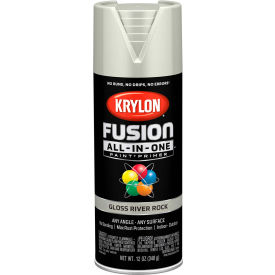 Krylon Products Group-Sherwin-Williams K02721007 Krylon Fusion All-In -One Combination Aerosol Paint & Primer, Gloss River Rock, 12 oz. - Pkg Qty 6 image.