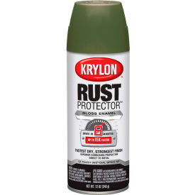 Krylon Rust Protector Rust Preventative Enamel Gloss Forest Green 12oz. Aerosol Can K06901100 - Pkg Qty 6