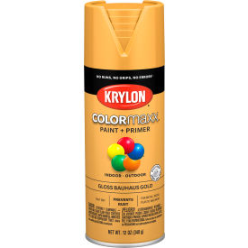 Krylon Products Group-Sherwin-Williams KO5504007 Krylon® Colormaxx™ Paint & Primer, 12 oz., Gloss Bauhaus Gold image.
