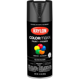 Krylon Products Group-Sherwin-Williams KO5505007 Krylon® Colormaxx™ Paint & Primer, 12 oz., Gloss Black image.