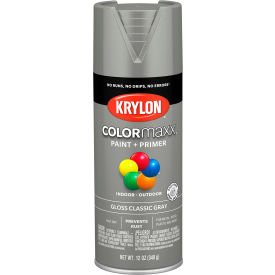 Krylon Products Group-Sherwin-Williams KO5513007 Krylon® Colormaxx™ Paint & Primer, 12 oz., Gloss Classic Gray image.