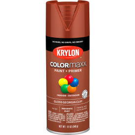 Krylon Colormaxx Paint & Primer, 12 oz., Gloss Georgia Clay - Pkg Qty 6