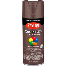 Krylon Products Group-Sherwin-Williams KO5527007 Krylon® Colormaxx™ Paint & Primer, 12 oz., Gloss Leather Brown image.