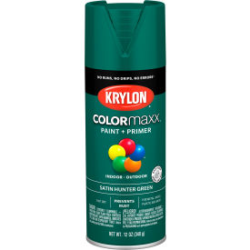 Krylon Products Group-Sherwin-Williams KO5563007 Krylon® Colormaxx™ Paint & Primer, 12 oz., Satin Hunter Green image.