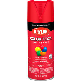 Krylon Products Group-Sherwin-Williams KO5574007 Krylon® Colormaxx™ Paint & Primer, 12 oz., Satin Pimento image.