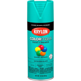 Krylon Colormaxx Paint & Primer, 12 oz., Satin Sea Glass - Pkg Qty 6