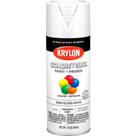 Krylon Products Group-Sherwin-Williams KO5580007 Krylon® Colormaxx™ Paint & Primer, 12 oz., Semi-Gloss-White image.