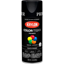 Krylon Products Group-Sherwin-Williams KO5581007 Krylon® Colormaxx™ Paint & Primer, 12 oz., Black Primer image.