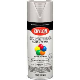 Krylon Colormaxx Paint & Primer, 11 oz., Metallic Satin Nickel - Pkg Qty 6