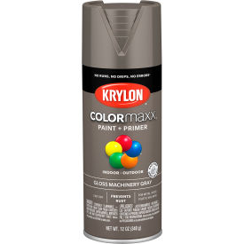 Krylon Colormaxx Paint & Primer, 12 oz., Gloss Machinery Gray - Pkg Qty 6