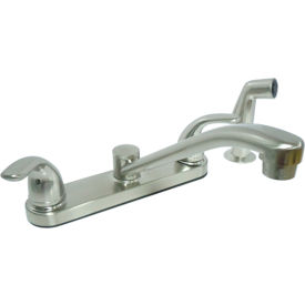KISSLER & COMPANY INC 77-2306 Dominion Faucets Double Lever Kitchen Faucet w/ Side Spray & Lever Handle, Satin Nickel image.