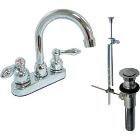 KISSLER & COMPANY INC 77-3400 Dominion Faucets Lavatory Faucet w/ Pop Up & High Arc Spout, 1.2 GPM, Chrome image.