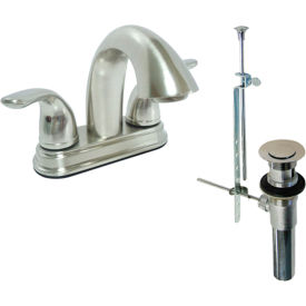 KISSLER & COMPANY INC 77-4300 Dominion Faucets Lavatory Faucet w/ Pop Up & Low Arc Spout, 1.2 GPM, Satin Nickel image.