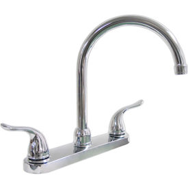 KISSLER & COMPANY INC 77-5100 Dominion Faucets Double Lever Kitchen Faucet w/ Less Spray & Euro Design Lever Handle, Chrome Plated image.