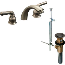 KISSLER & COMPANY INC 77-5505 Dominion Faucets 77-5505 Wide Spread Faucet w/ Pop Up & Medium Arc Spout, 1.2 GPM, Brushed Nickel image.