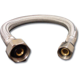 KISSLER & COMPANY INC 88-2001 Kissler Flexible Stainless Steel Faucet Connector, 12"L, 3/8" x 1/2" OD x FIP image.