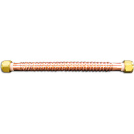 KISSLER & COMPANY INC 88-4100 Kissler Copper Corrugated Water Heater Connector, 3/4" FIP x 12"L image.